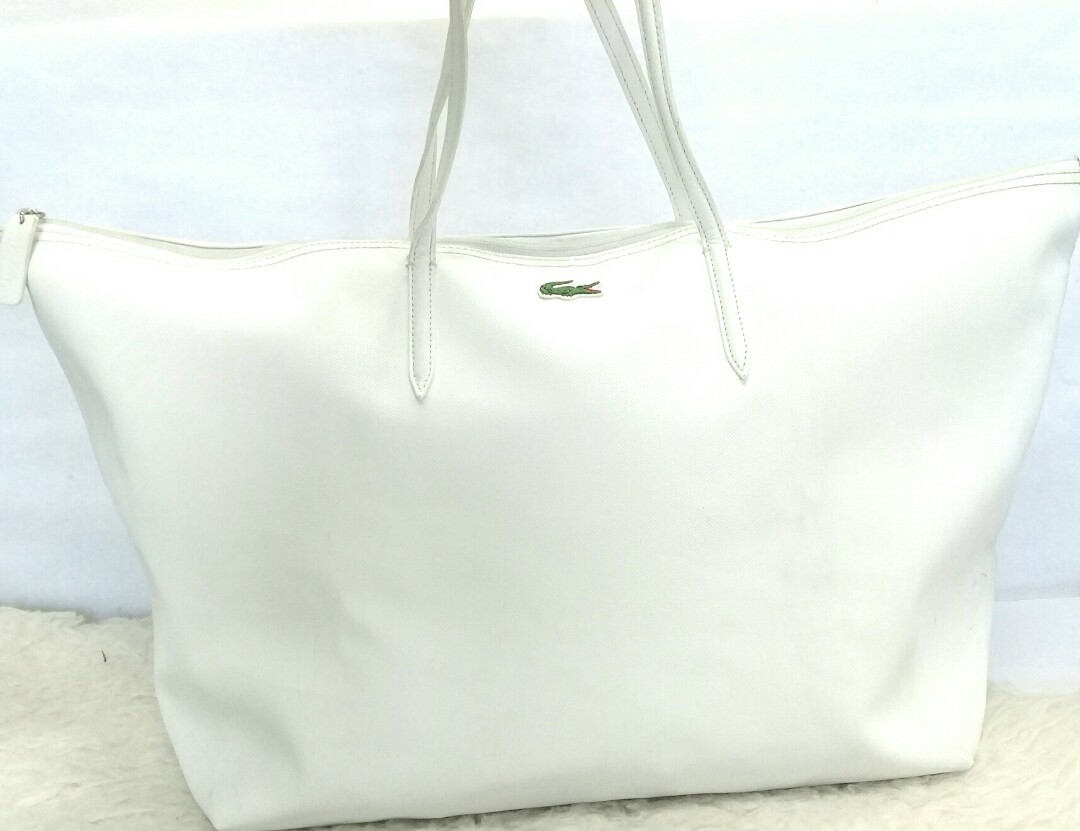 Lacoste white tote bag sales