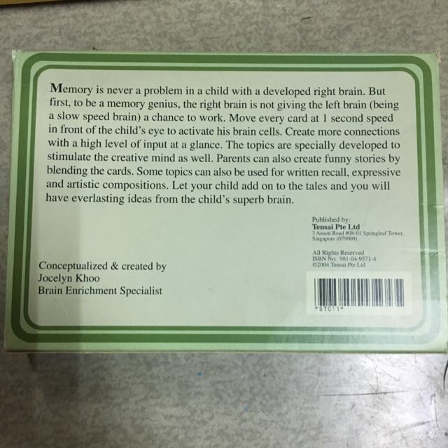 Memory Genius (Category: Assessment Books) located in Singapore. Submitted by blurblur2 (Listing ID 100048069, Image 2). Description: Self collect at kovan Heartland mall PM me your offer if you are interested.