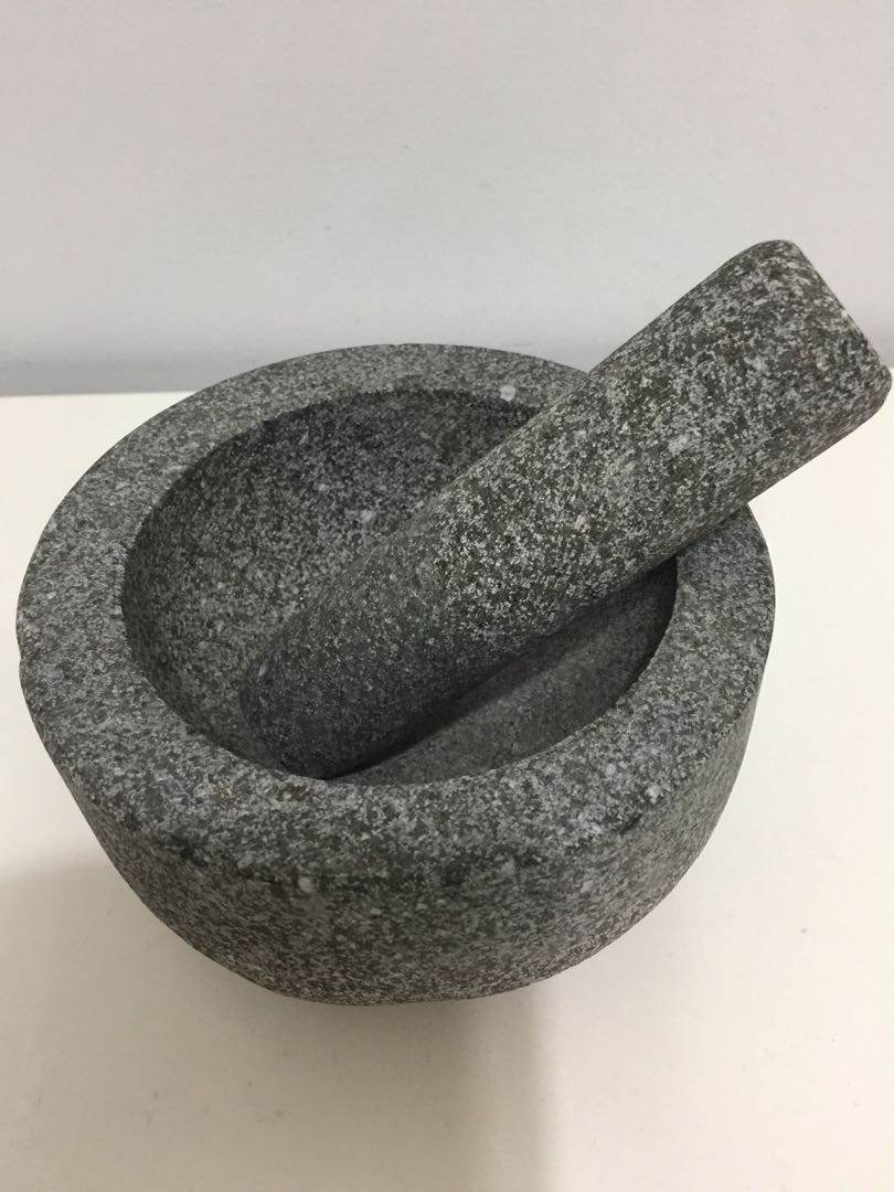 Mortar & Pestle Granite Stone Pounder, Furniture & Home Living