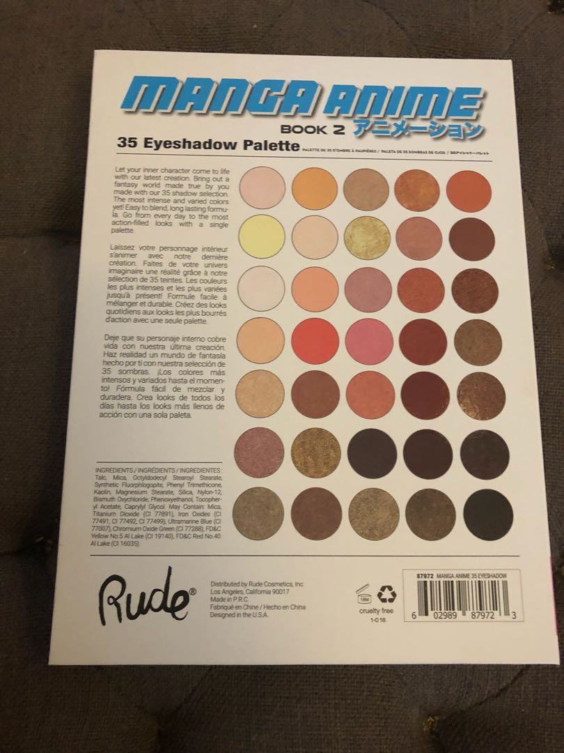 Rude Manga Anime Eyeshadow Palette, Beauty & Personal Care, Face, Makeup on  Carousell