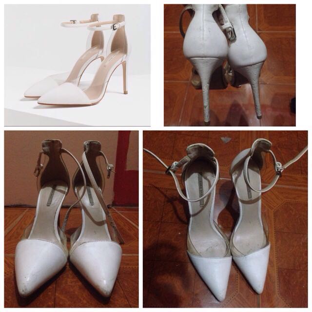 white vinyl heels