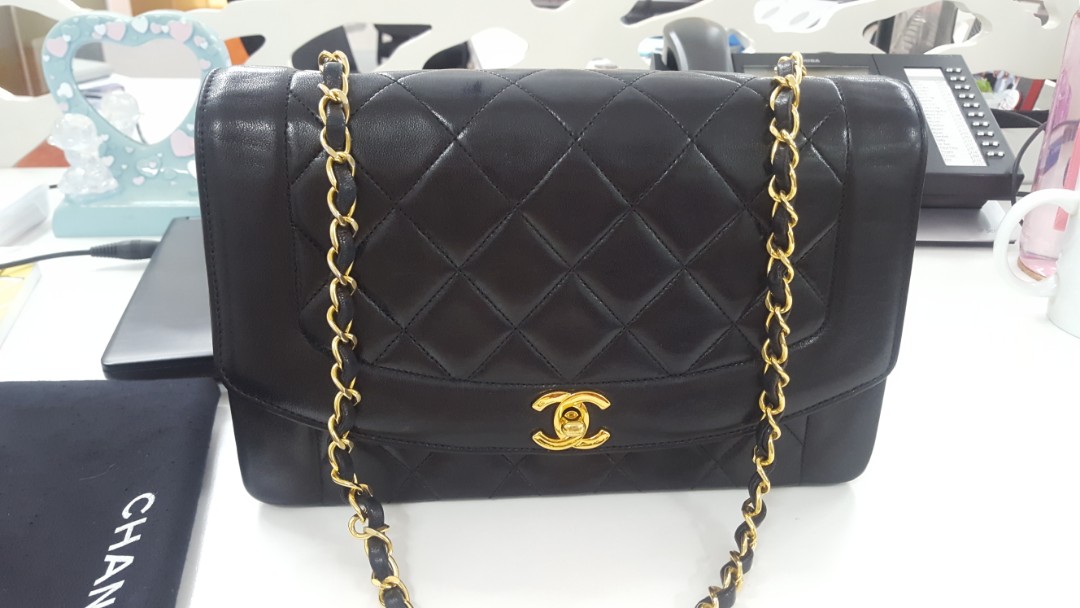 Authentic Chanel diana flap 10 inch Luxury Bags Wallets on