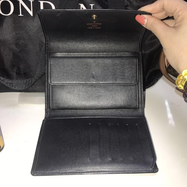 Authentic Louis Vuitton Epi Porte Tresor Etui Papiers Wallet Noir