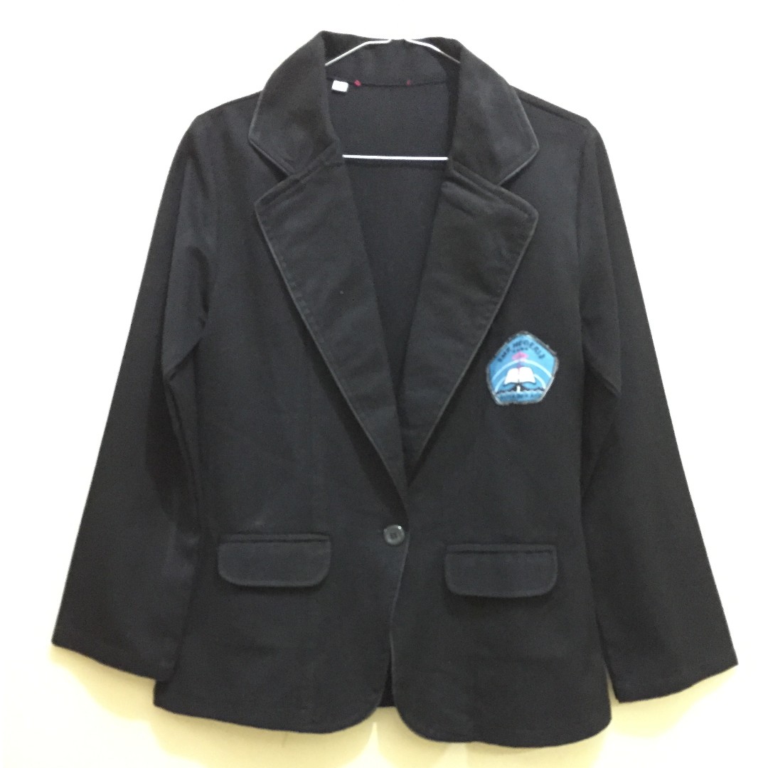  Blazer  Kantoran Sekolah  Hitam Polos Wanita Women s 