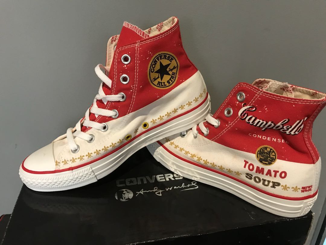 Converse Campbell soup Andy Warhol canvas high cut shoes, Men's Fashion,  Footwear, Dress Shoes on Carousell