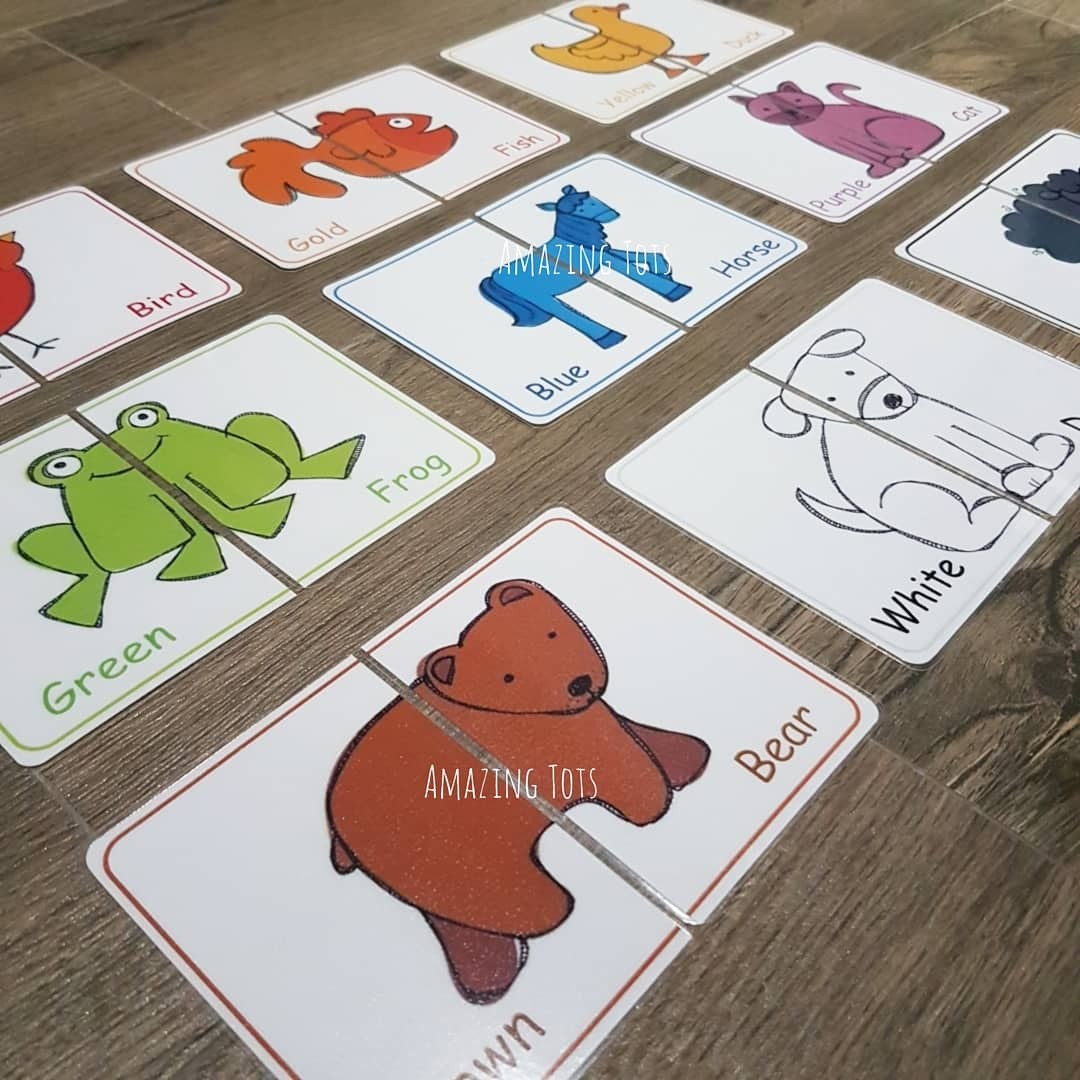 Brown Bear Colour Match Card Puzzles Babies Kids Toys Walkers On Carousell