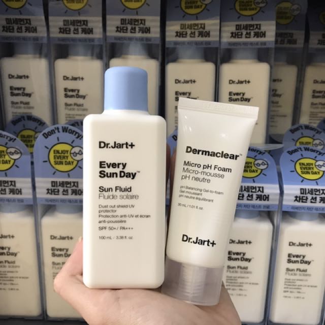 Dr Jart Every Sun Day Uv Sun Fluid Spf50 Pa 100ml New 2018 Gift Cleansing Foam 30ml Health Beauty Face Skin Care On Carousell