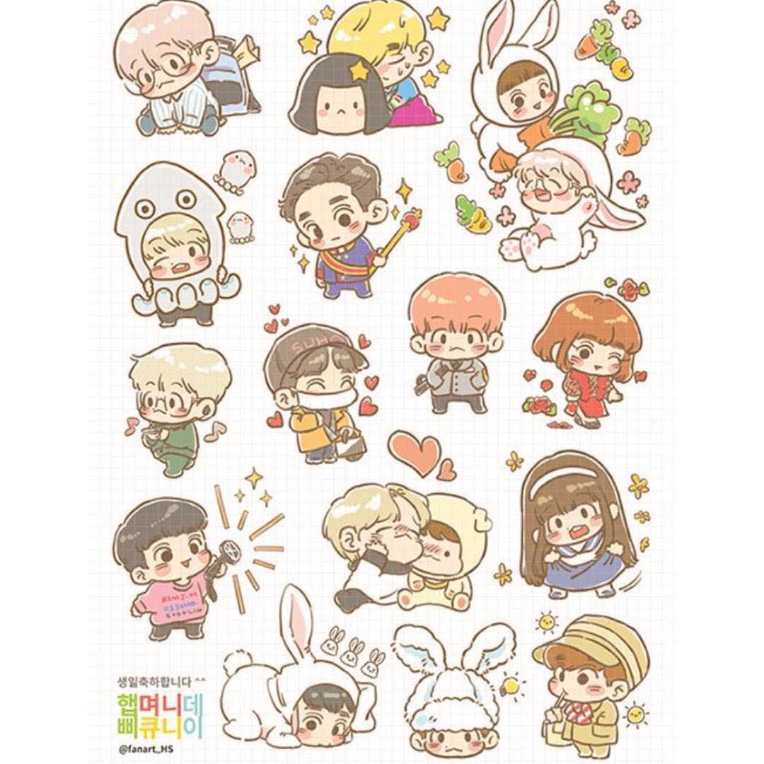 Exo Baekhyun/Suho/Sehun Stickers Share, Entertainment, K ...