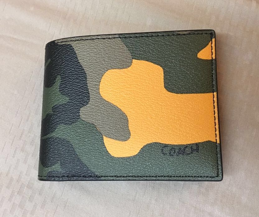 Camo coach wallet men discount