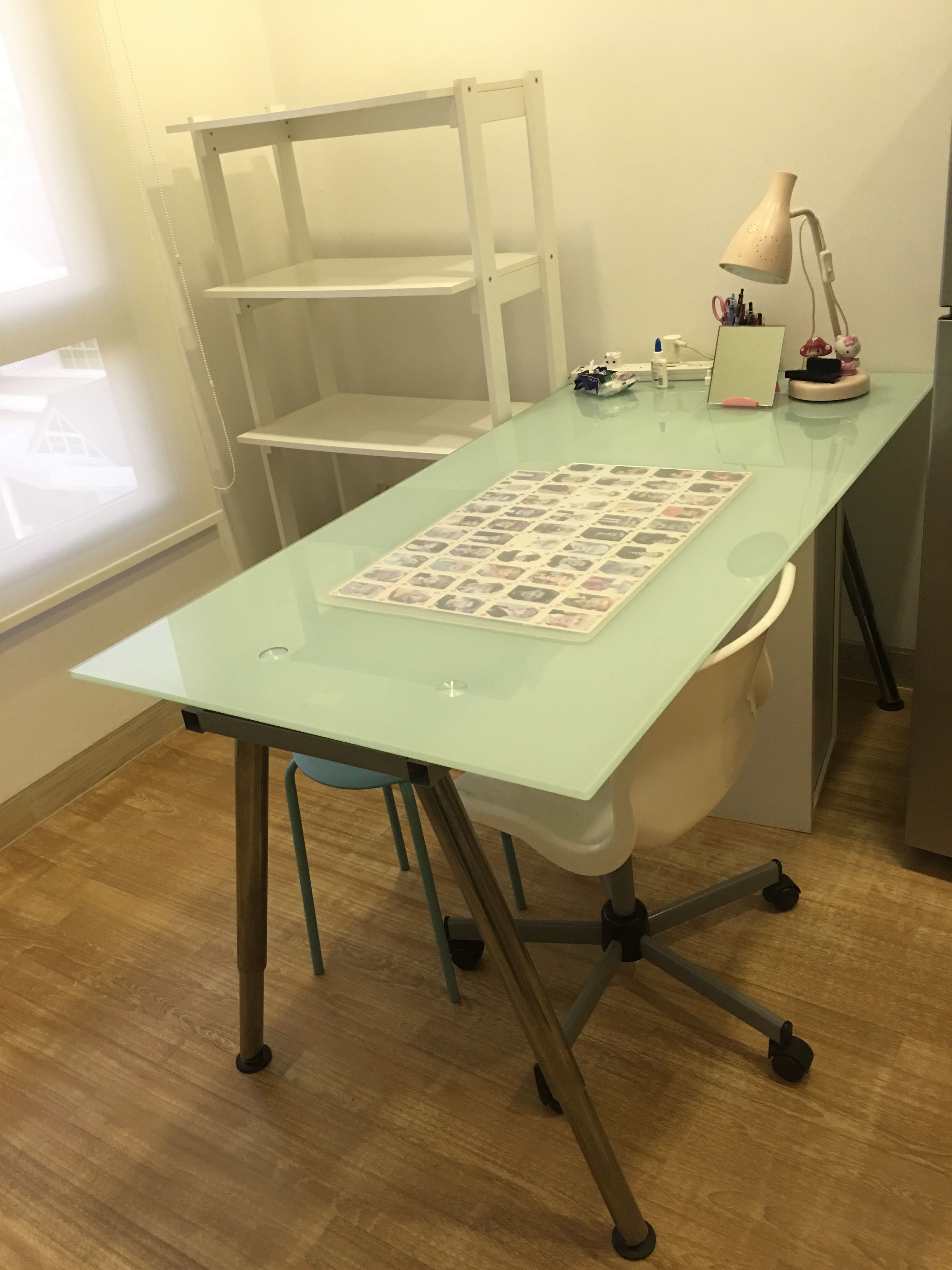 Glass Writing Desk Chest Of Drawers Book Shelves Furniture