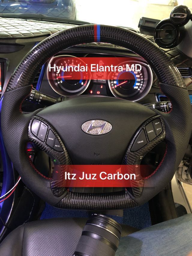 Hyundai Elantra MD Carbon Steering, Car Accessories on Carousell