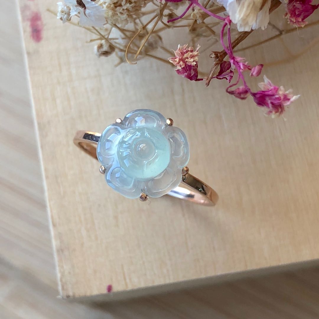 Jade sale flower ring