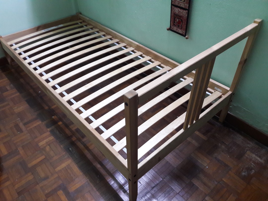 Ikea bedframe Fjellse + Sultan Luroy slatted bed base, Furniture & Home