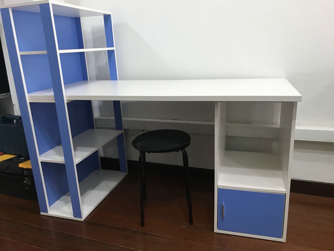 IKEA White Table with Shelf, Furniture & Home Living, Furniture, Tables