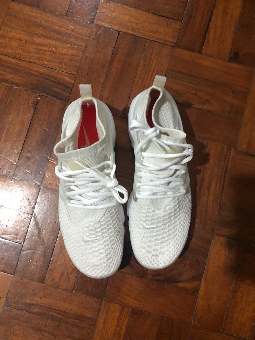 Nike Air Presto Ultra Flyknit (Category: Sneakers) located in Makati City. Submitted by milesque (Listing ID 172364174, Image 2). Description: Nike Air Presto Ultra Flyknit White. Bought in HK. Never worn, only fitted Size 8.5 No box. Rfs: too small.
