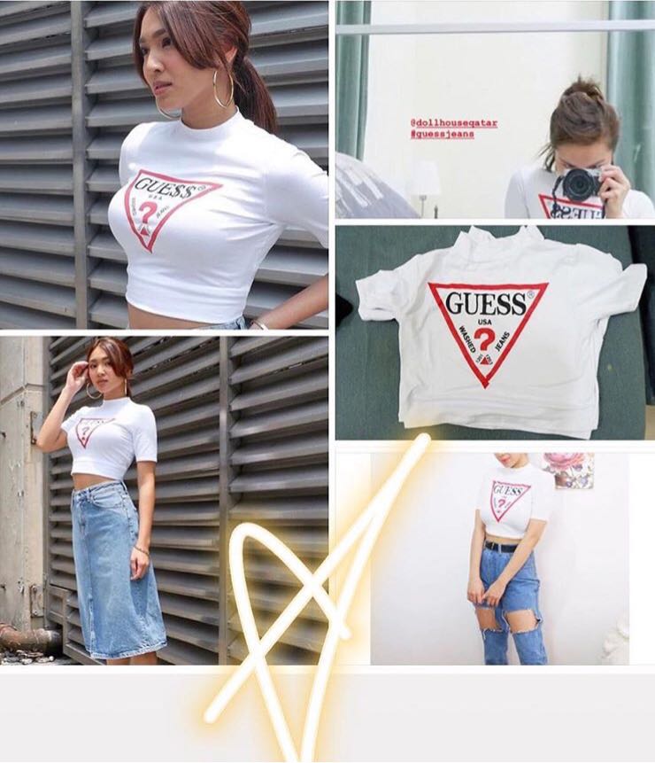 TRENDY GUESS TURTLENECK CROPTOP Women s Fashion Tops Others