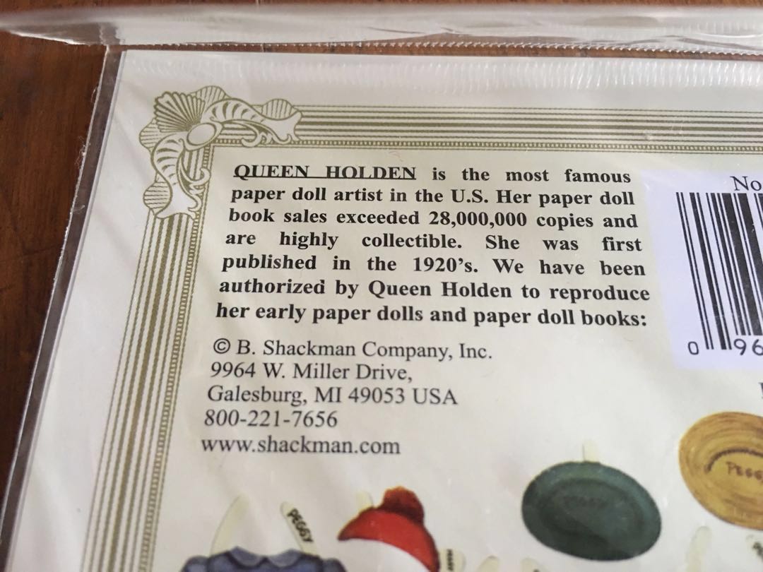 Vintage Paper Doll By Queen Holden The Shackman Collection Toys