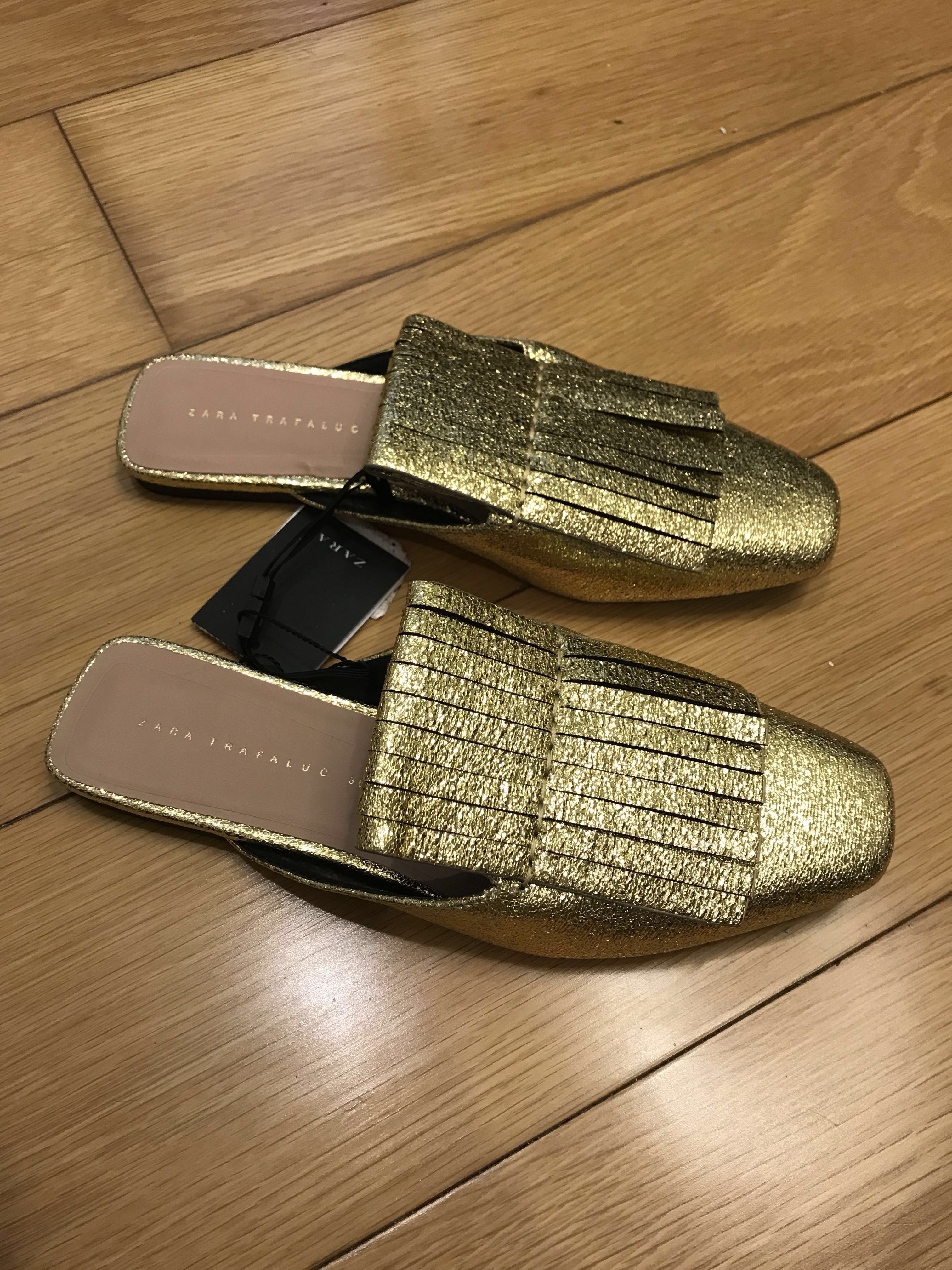 Zara fringe mules discount