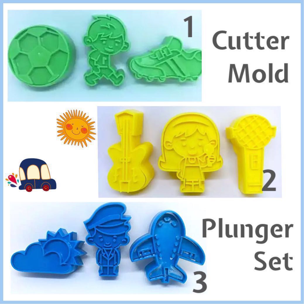 Cutter Mold Plunger Tool Set Soccer Ball Shoes Boy Player