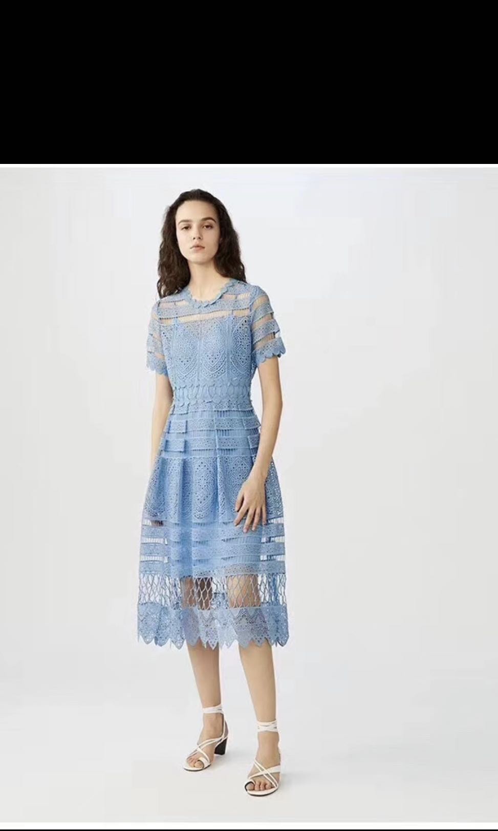 Maje blue and white dress top