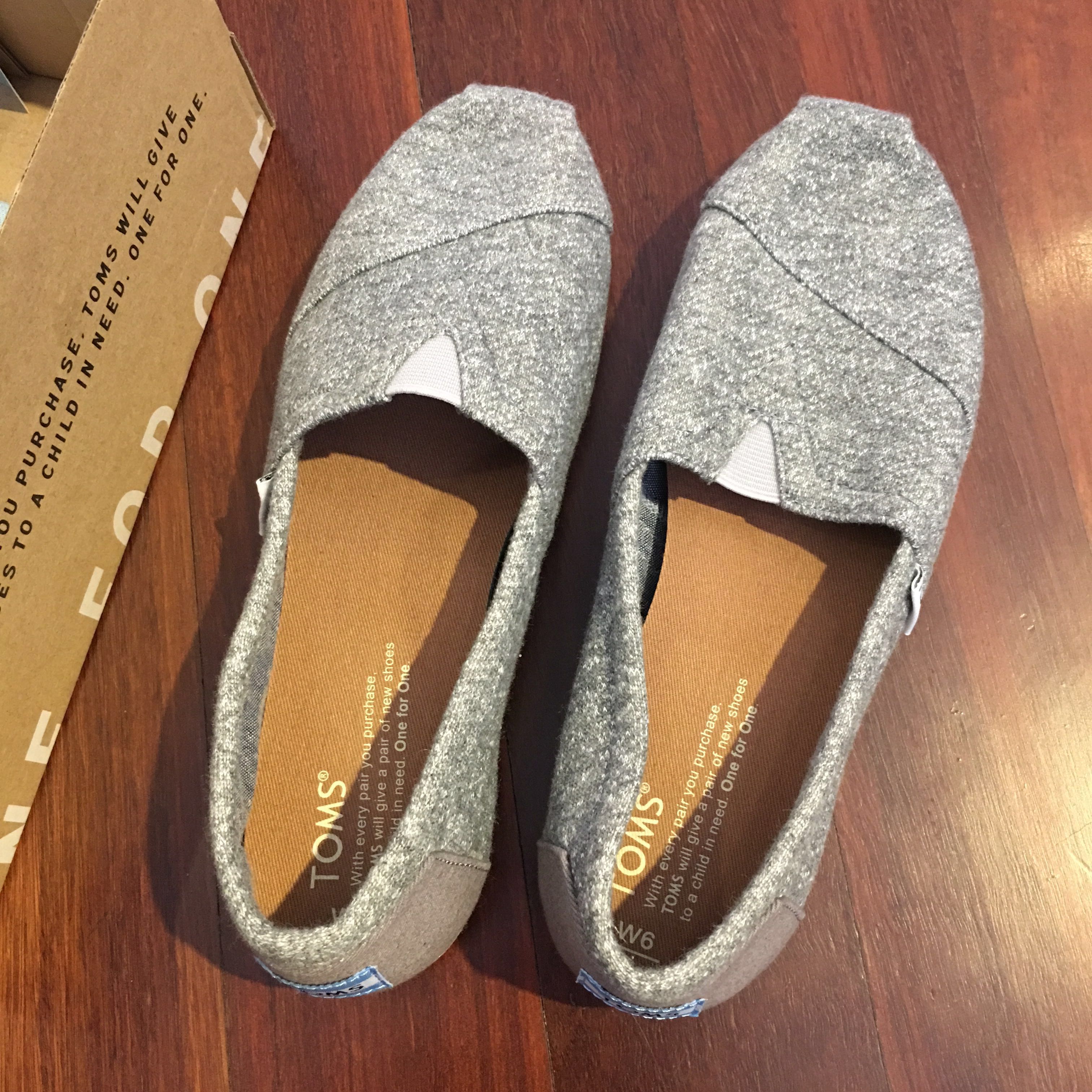 Brand New Grey TOMS, Women's Fashion 