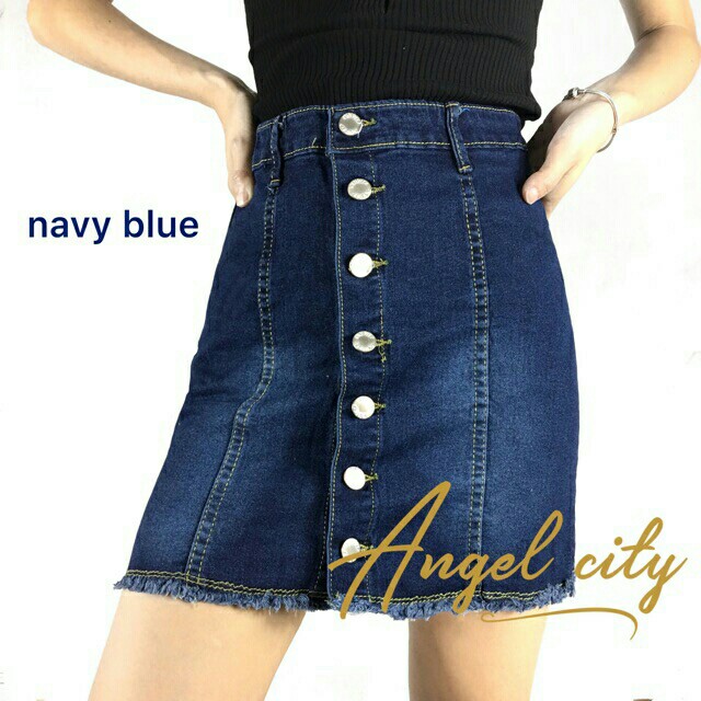 button down denim skirts