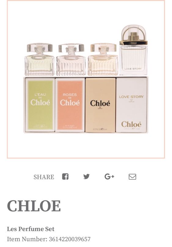 Chloe Les Parfums Miniature Set Health Beauty Perfumes Deodorants On Carousell