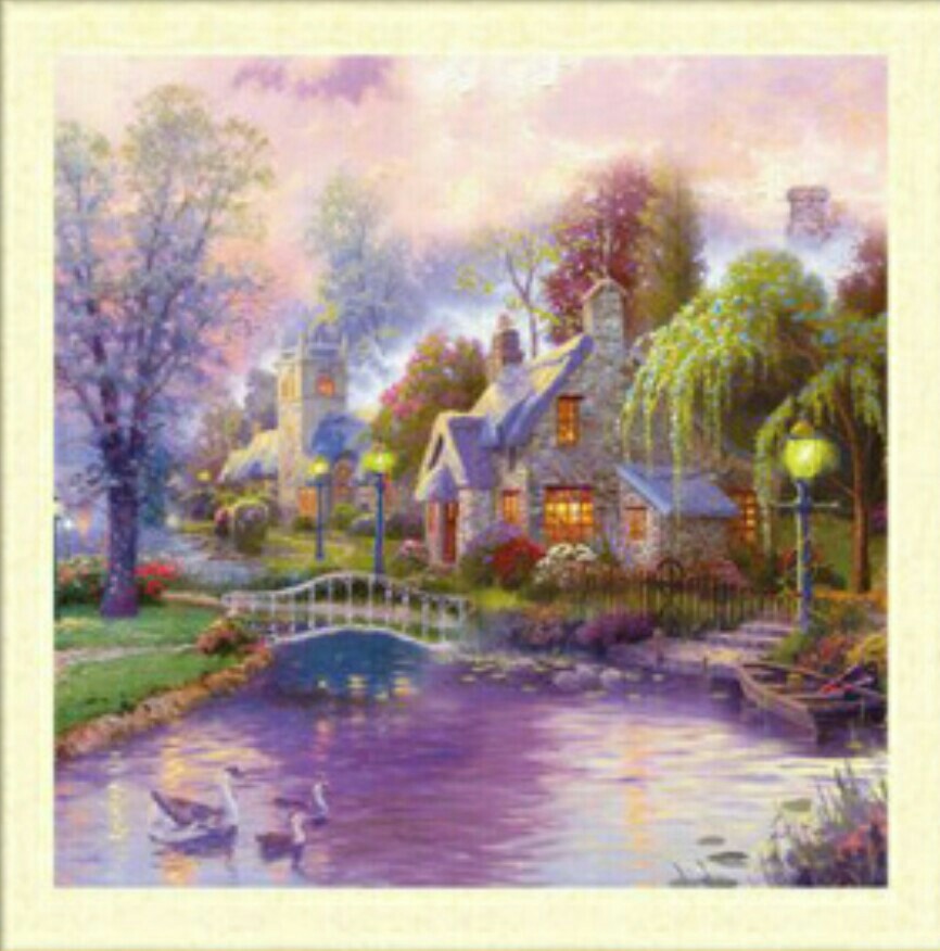 House By The Lake 5d Diamond Art Painting Diy Furniture Home Decor Others On Carousell
