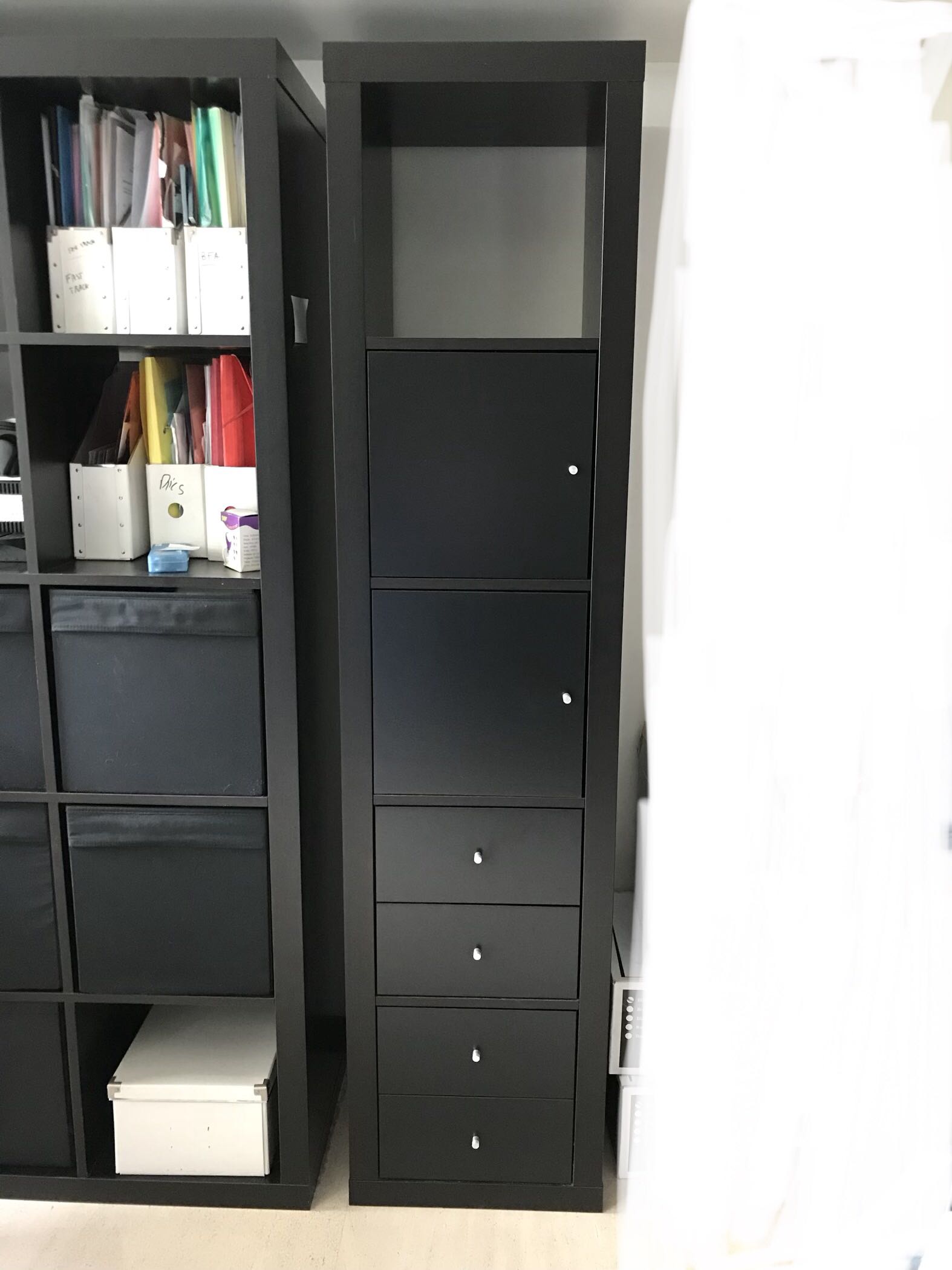Ikea Expedit 1x5 Dark Brown With 2 Doors And 4 Drawers