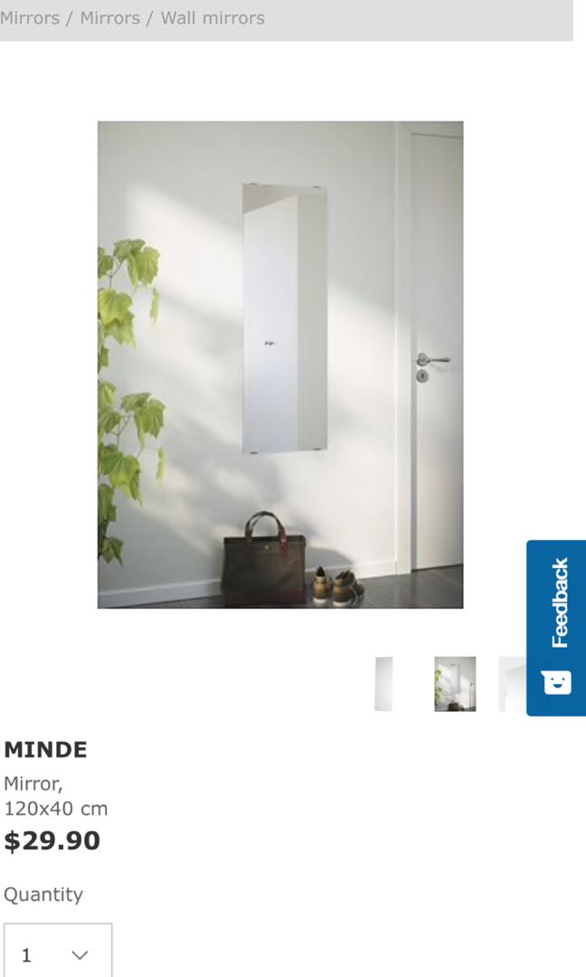 IKEA MINDE MIRROR, Furniture & Home Living, Home Decor, Mirrors on