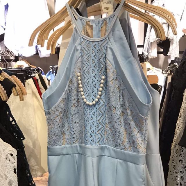 light blue lace jumpsuit