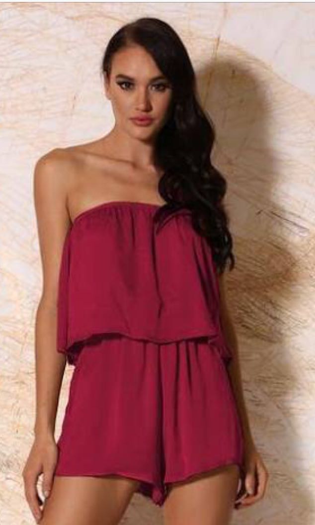 meshki red jumpsuit
