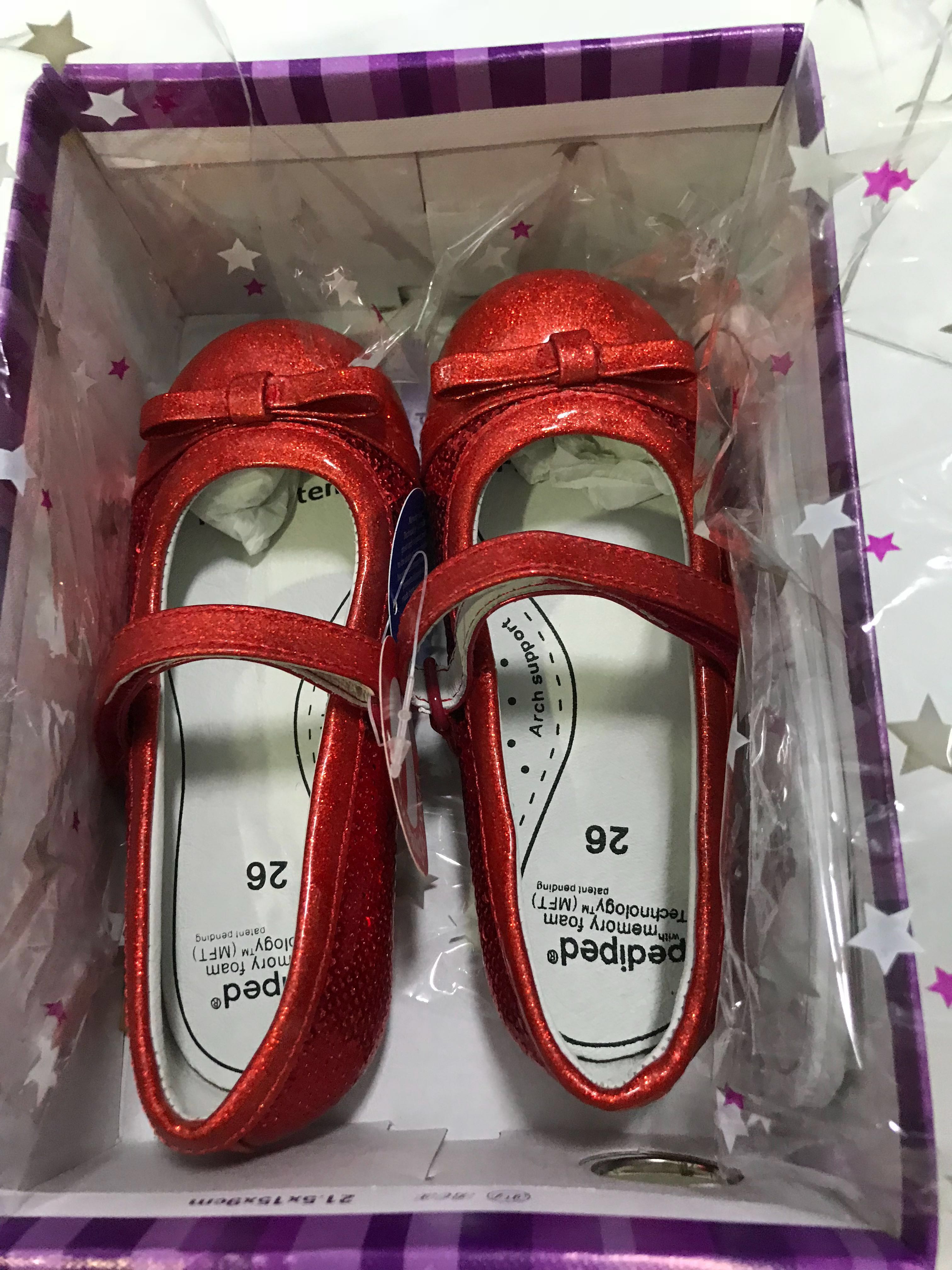 kids red sequin shoes