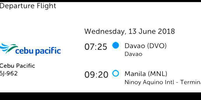 Rush!!! One way Davao-Manila plane ticket for 3 persons already ...