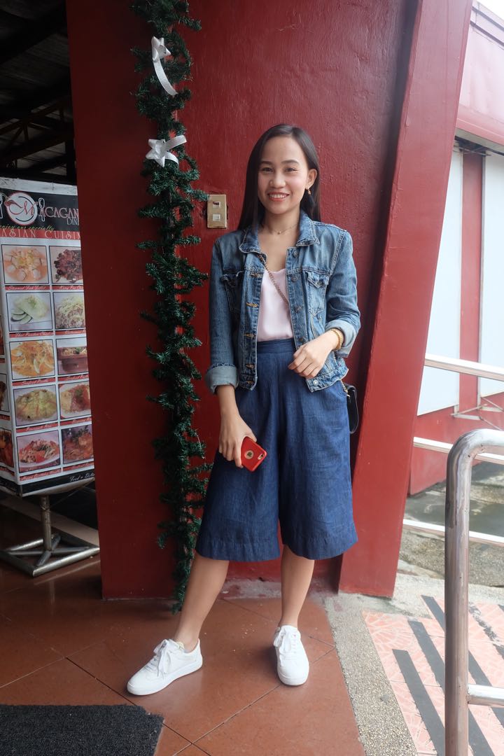 maong square pants outfit