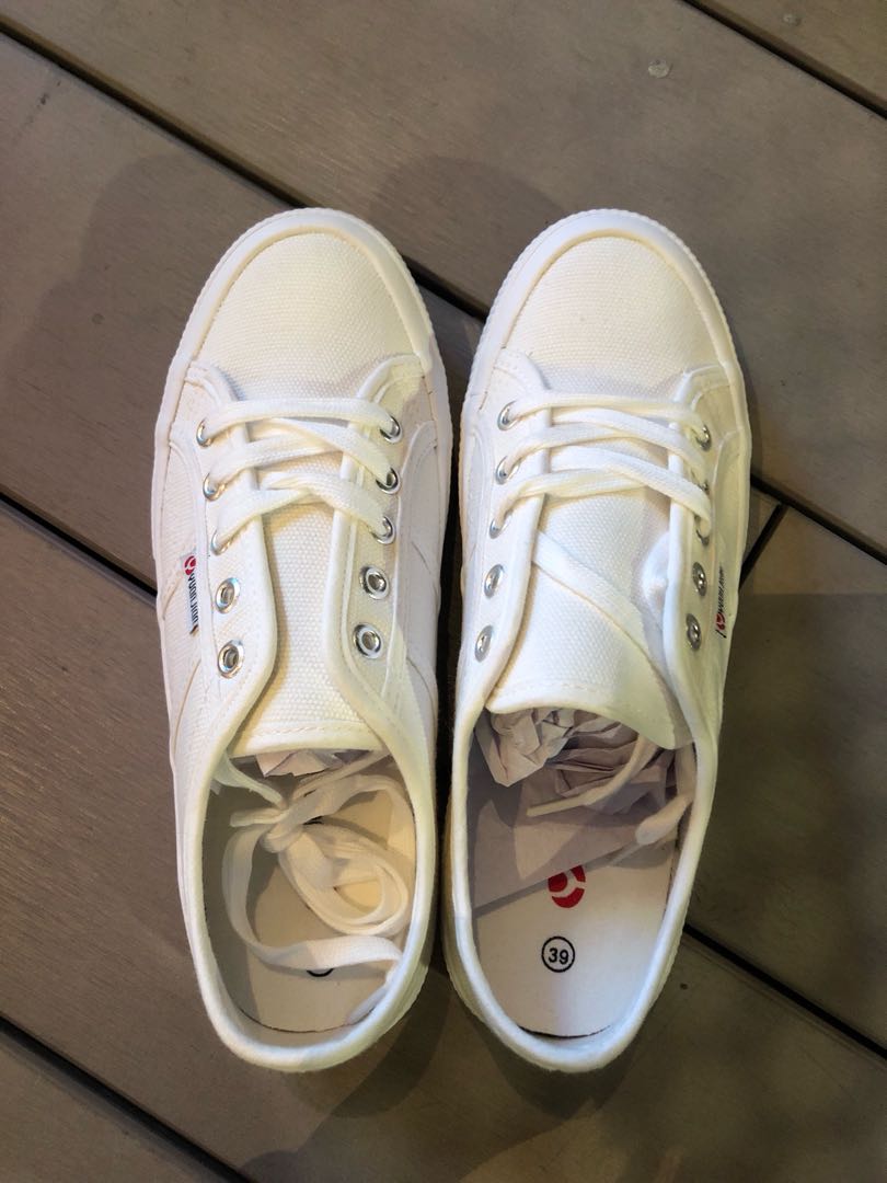 Superga Inspired White Shoe Women s Fashion Footwear Sneakers on Carousell