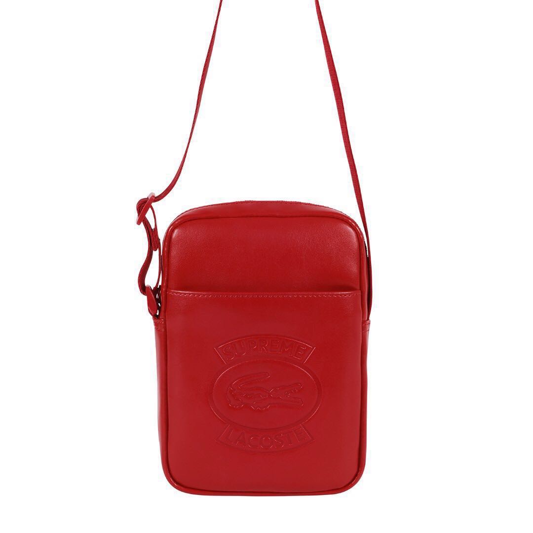 supreme lacoste shoulder bag red