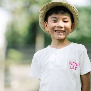 Picnic Day Button Down Tee By Point A Light (2-7Y)