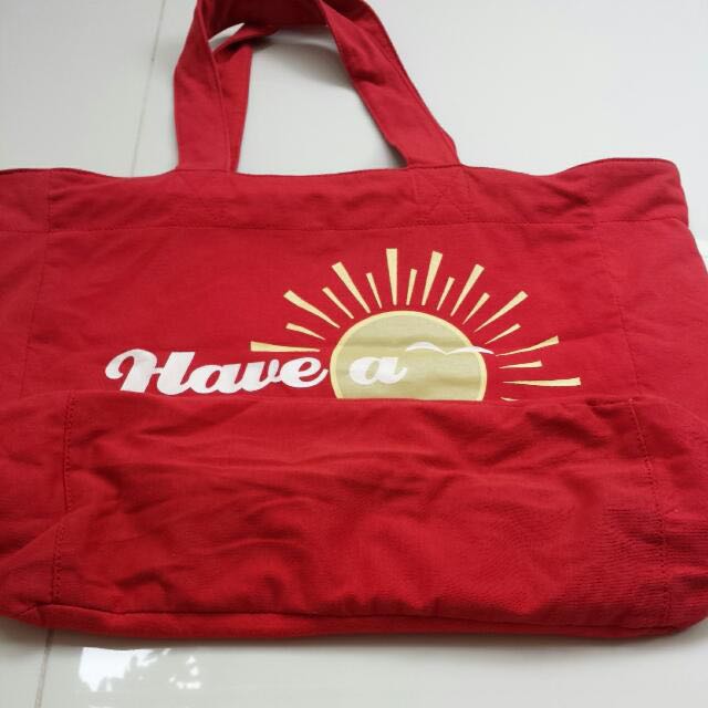2 for 10 Accessorize Have A Nice Day Red Bag