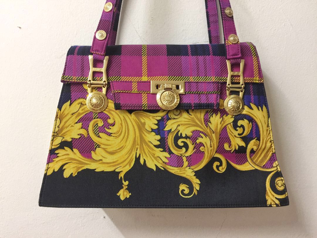 Versace on sale tartan bag