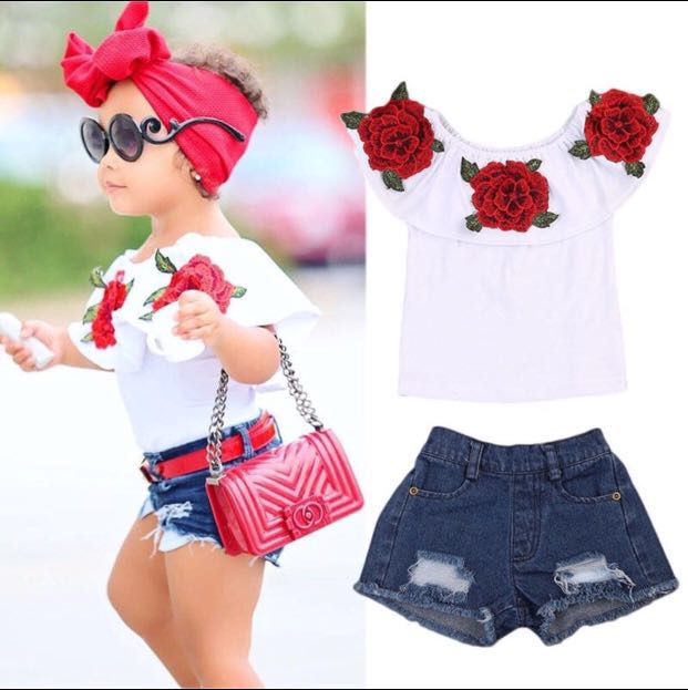 baby girl jeans shorts set