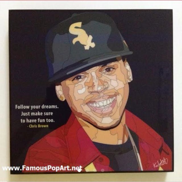 Chris Brown Popart Portrait Wall Decoration Furniture Home Decor On Carousell