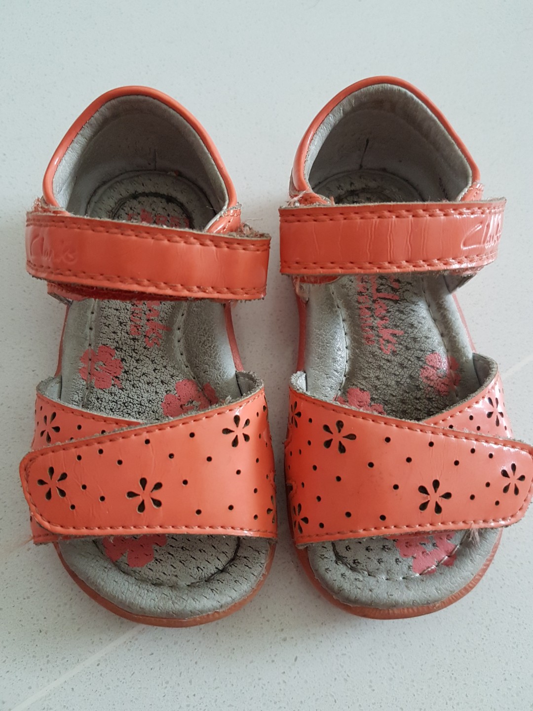 Clarks Girls UK Size Purple Leather Shoes