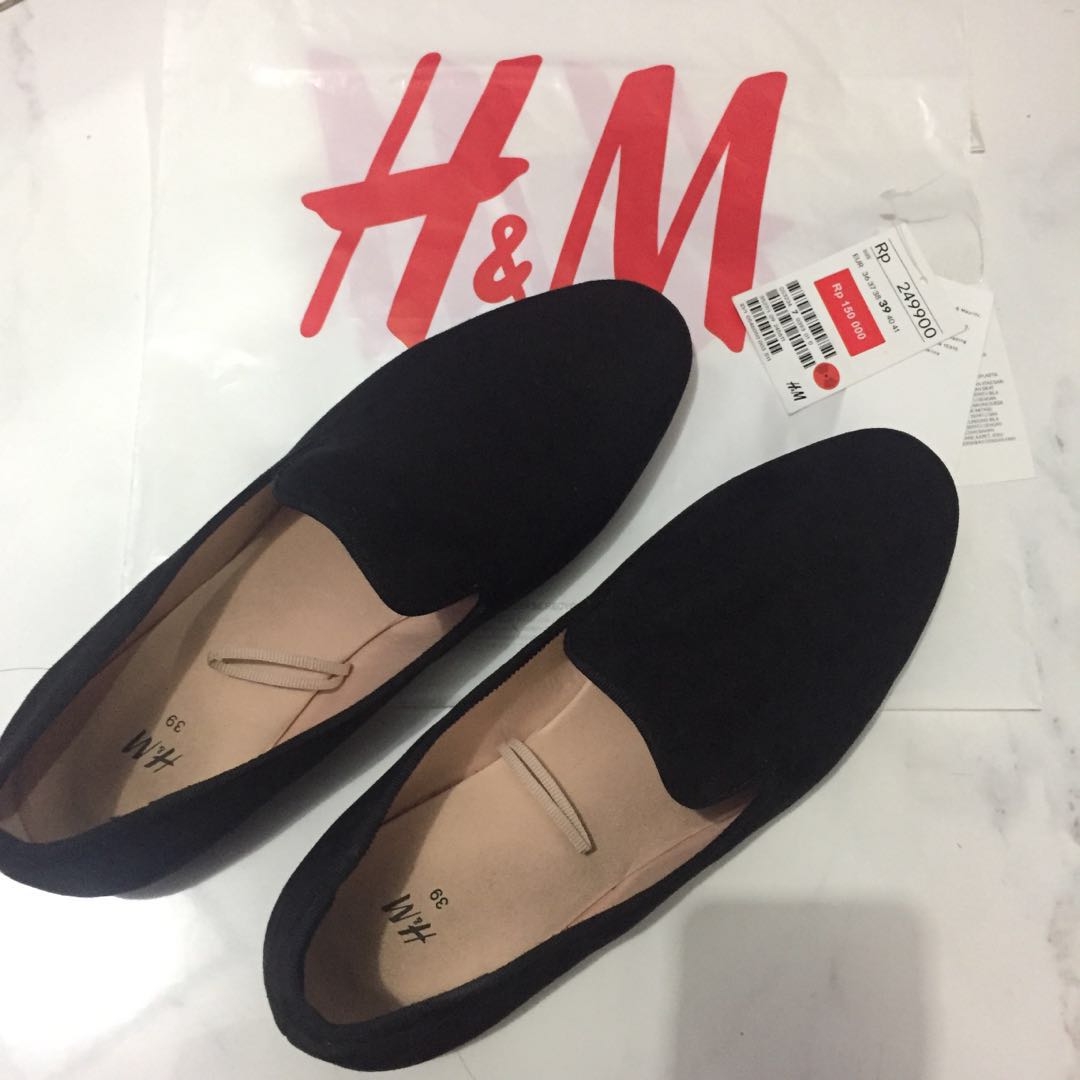 h&m flat shoes black
