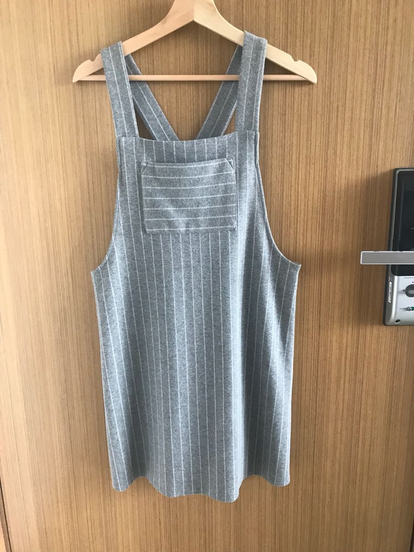 grey dungaree dress