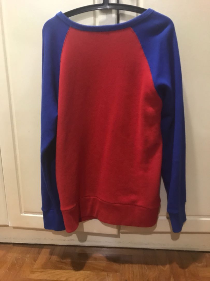 Red discount blue sweater
