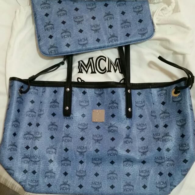 Mcm blue tote new arrivals bag