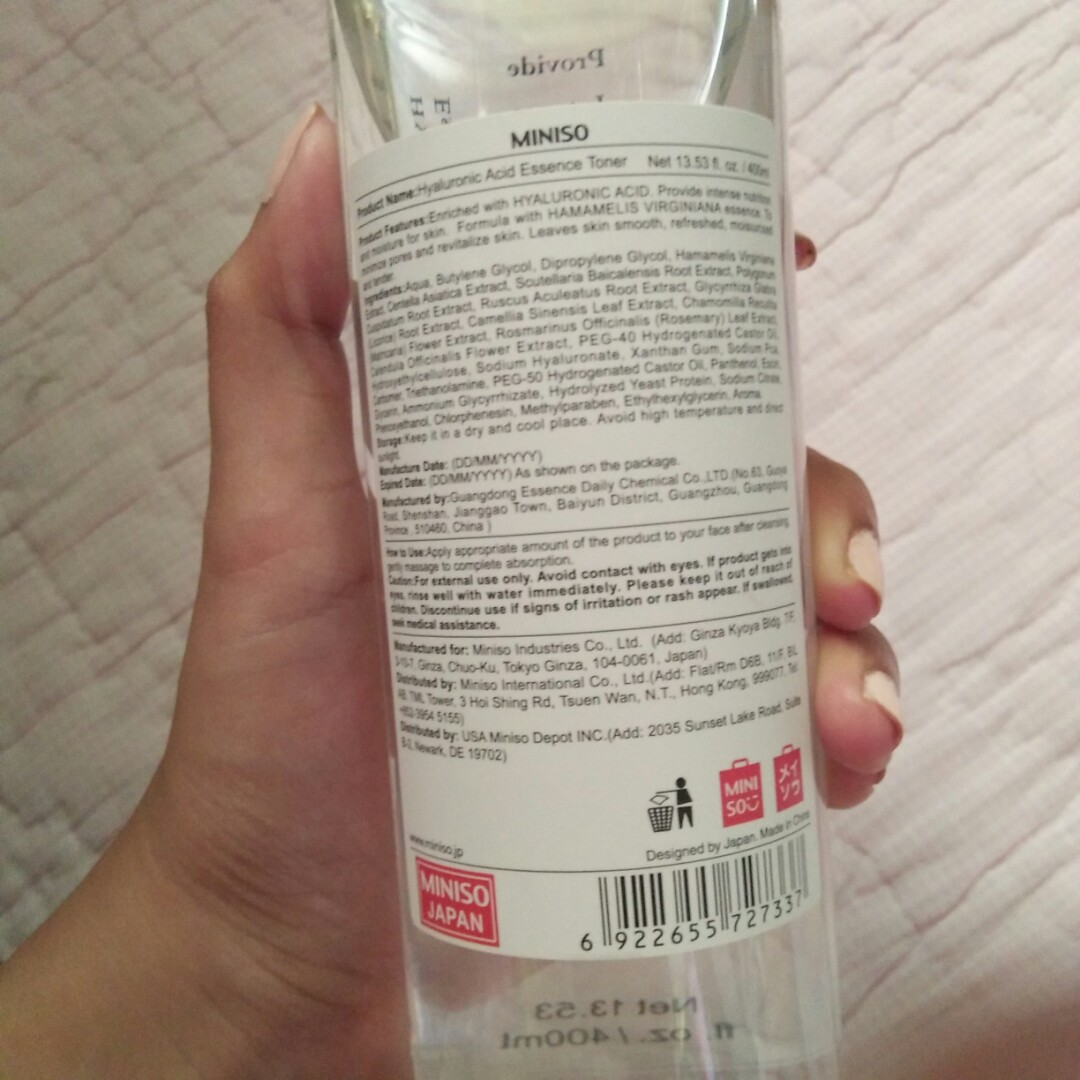 Miniso Hyaluronic Acid Essence Toner, Beauty & Personal Care, Face