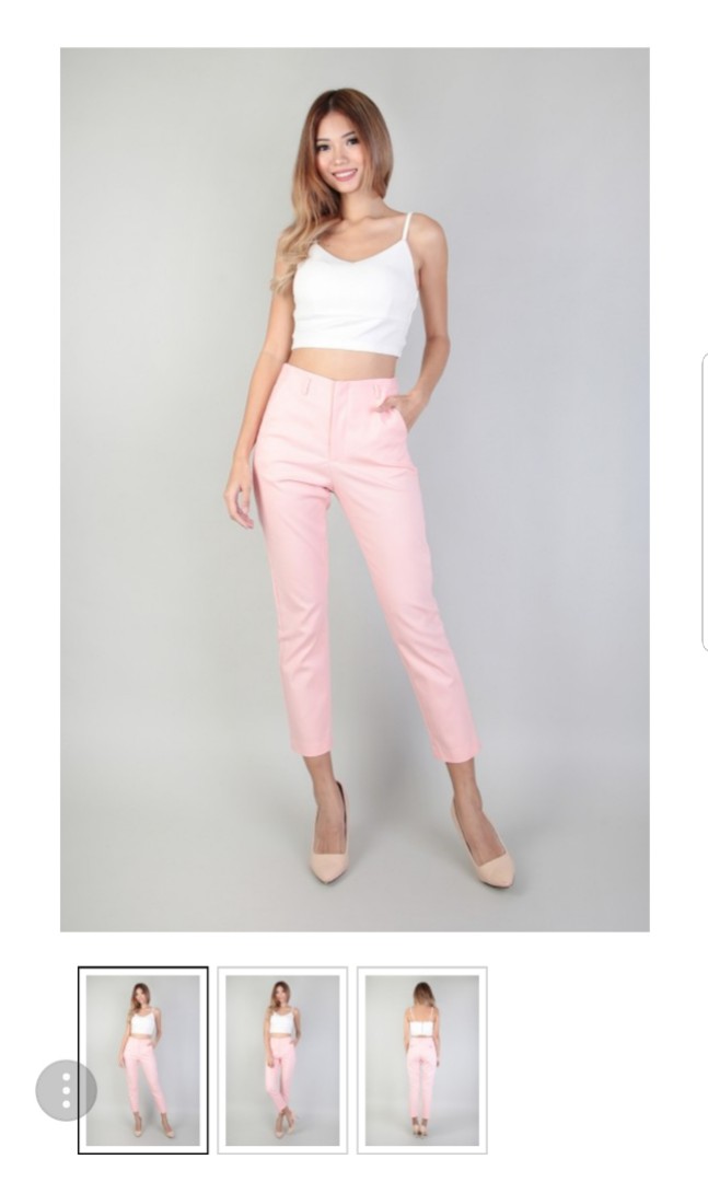 pink tapered pants