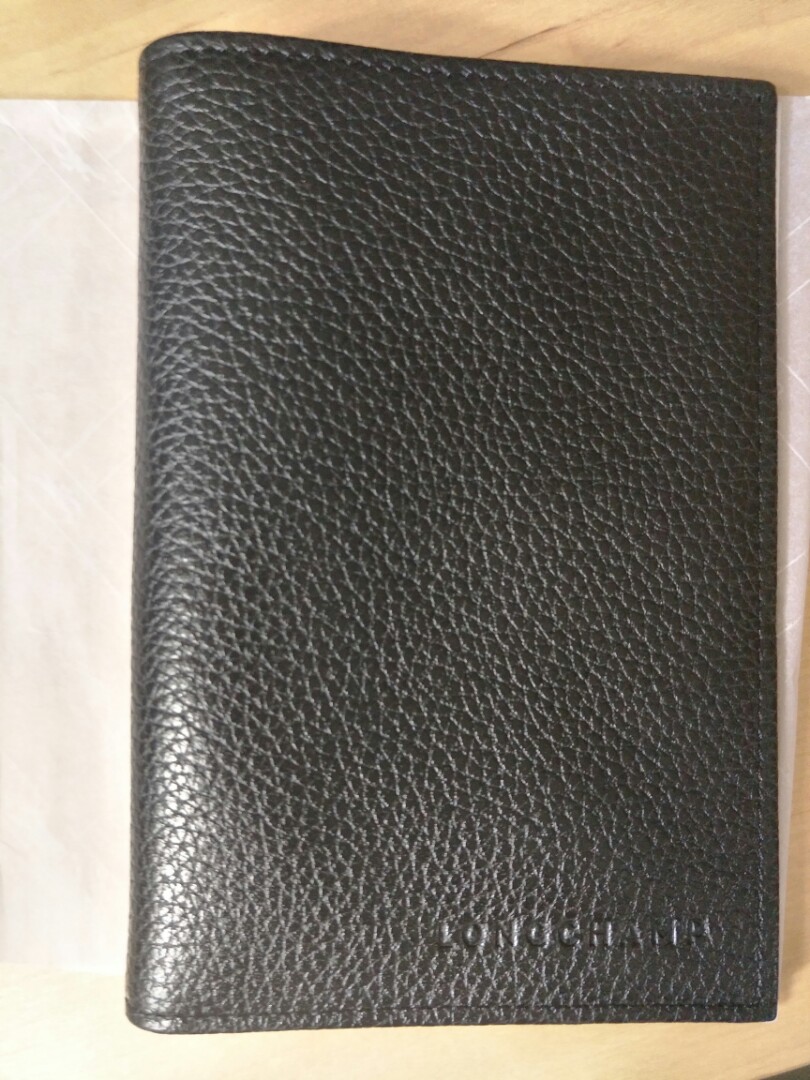 Original Longchamp Passport Holder Black, Luxury, Bags & Wallets on